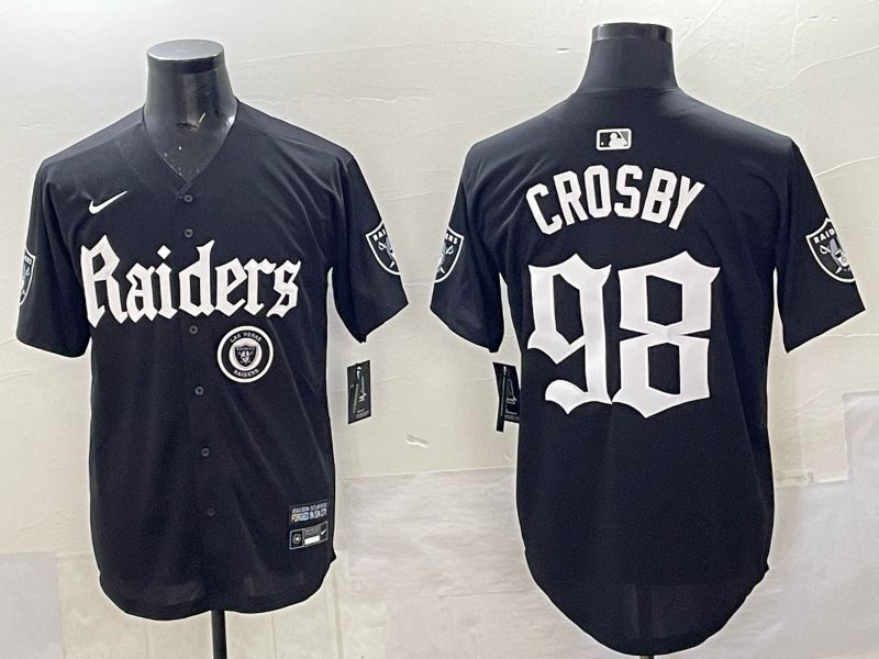 Men 2025 Oakland Raiders #98 Crosby Black 6th generation Joint Name Nike Limited NFL Jersey style 013